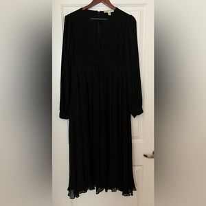 Michael Kors Black Pleasted Georgette Dress